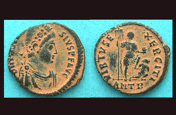 Theodosius I, Æ2, Virtus, Antioch Mint